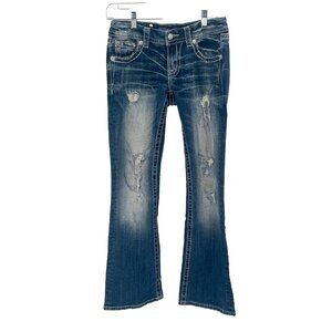 Miss Me Signature Boot Jeans Embelllished Sz 27 Bling Western Cowgirl Y2K